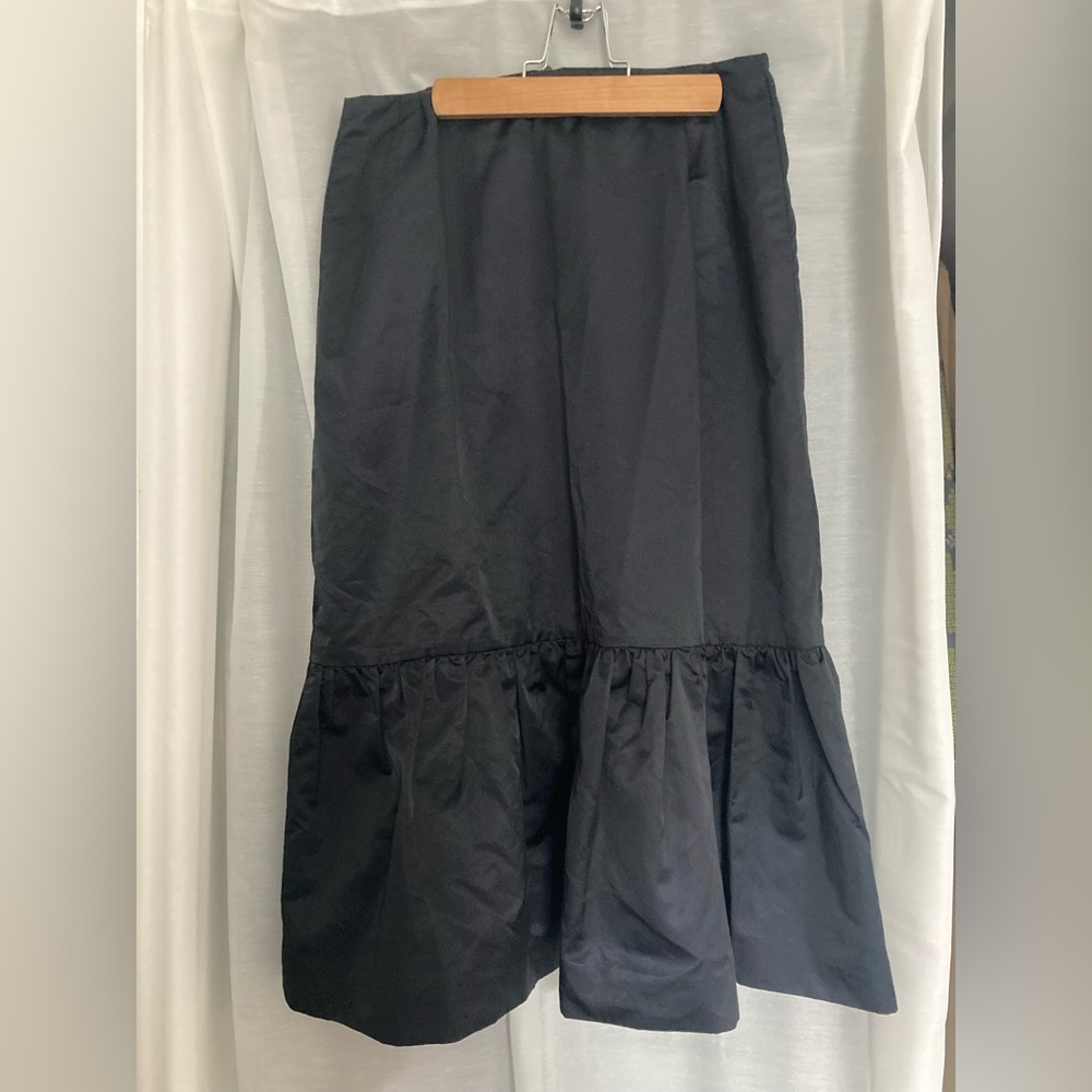 Dries Van Noten Black Ruffle Hem Skirt